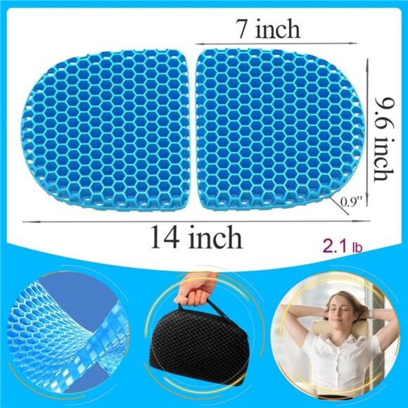 Portable cooling gel seat cushion foldable travel chair pressure relief cushion - Picture 3 of 7